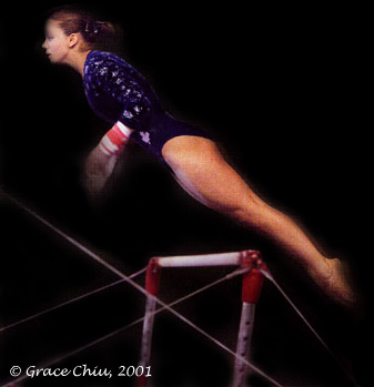 Am�lie Plante featured on the International Gymnix 2001 poster 